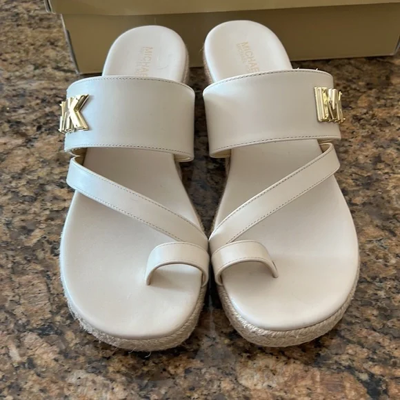 SOLD Michael Kors Cream Mid Wedge. New in Box - Picture 2 of 10